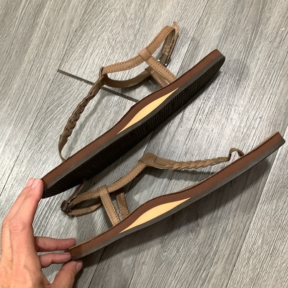 Rainbow T Street Brown Leather Braided Thong Style Sandals size 10 - Picture 7 of 9